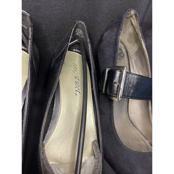 lot 2 pair Womens Black Closed Toe Heels size 9.5 - Picture 5 of 14